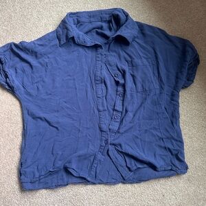 Women’s Casual Blue Button-Up Shirt